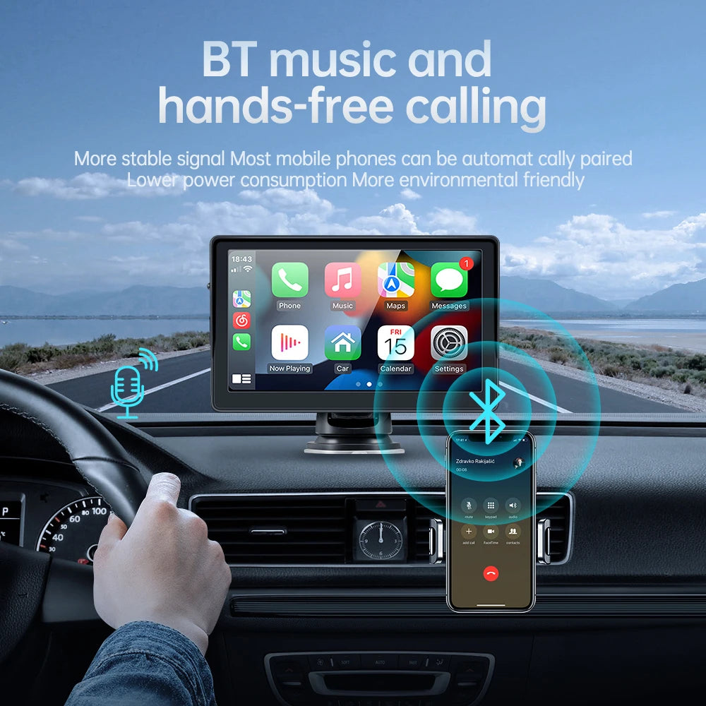 7inch Universal Wireless Carplay Multimedia Video Player